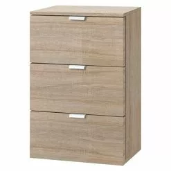 BAUHAUS Express Möbel Nachttisch Carina L X B X H: 42 X 40 X 61 Cm, Sonoma Eiche, Anzahl Schubladen: 3 Stk.