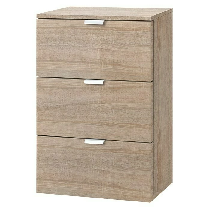 BAUHAUS Express Möbel Nachttisch Carina L X B X H: 42 X 40 X 61 Cm, Sonoma Eiche, Anzahl Schubladen: 3 Stk. 1 BAUHAUS Express Möbel Nachttisch Carina L X B X H: 42 X 40 X 61 Cm, Sonoma Eiche, Anzahl Schubladen: 3 Stk.