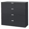 BAUHAUS Express Möbel Kommode Carina L X B X H: 42 X 80 X 80 Cm, Graphit, Anzahl Schubladen: 4 Stk.