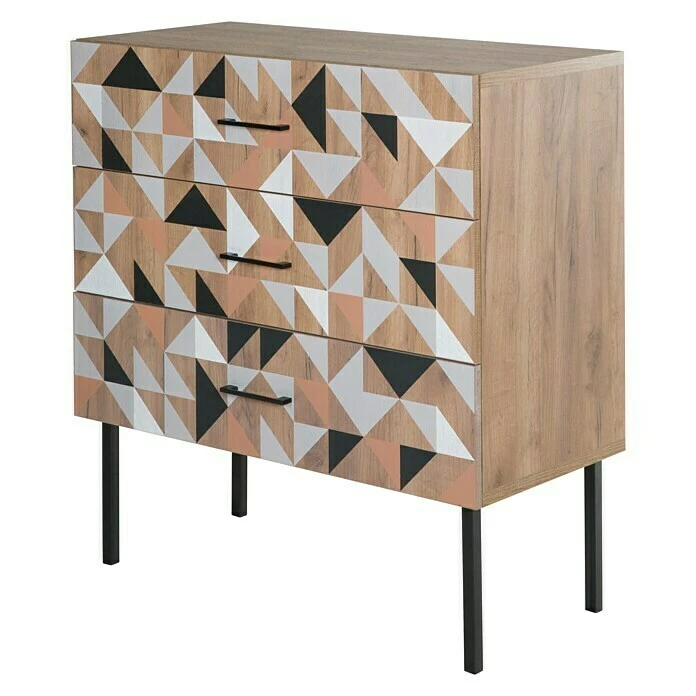 BAUHAUS Phönix Spectral Kommode L X B X H: 45 X 100 X 105 Cm, Holzfarben, Anzahl Schubladen: 3 Stk. 2 BAUHAUS Phönix Spectral Kommode L X B X H: 45 X 100 X 105 Cm, Holzfarben, Anzahl Schubladen: 3 Stk. – Bild 2