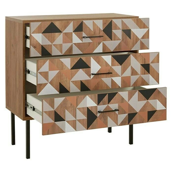 BAUHAUS Phönix Spectral Kommode L X B X H: 45 X 100 X 105 Cm, Holzfarben, Anzahl Schubladen: 3 Stk. 3 BAUHAUS Phönix Spectral Kommode L X B X H: 45 X 100 X 105 Cm, Holzfarben, Anzahl Schubladen: 3 Stk. – Bild 3