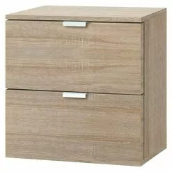 BAUHAUS Express Möbel Nachttisch Carina L X B X H: 42 X 40 X 42 Cm, Sonoma Eiche, Anzahl Schubladen: 2 Stk.