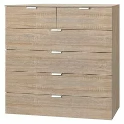 BAUHAUS Express Möbel Kommode Carina L X B X H: 42 X 100 X 100 Cm, Sonoma Eiche, Anzahl Schubladen: 6 Stk.
