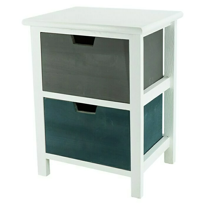 BAUHAUS Kommode L X B X H: 25 X 34 X 44 Cm, Weiß/Bunt, Anzahl Schubladen: 2 Stk. 1 BAUHAUS Kommode L X B X H: 25 X 34 X 44 Cm, Weiß/Bunt, Anzahl Schubladen: 2 Stk.
