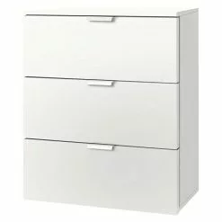 BAUHAUS Express Möbel Nachttisch Carina L X B X H: 42 X 50 X 61 Cm, Weiß, Anzahl Schubladen: 3 Stk.