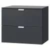BAUHAUS Express Möbel Nachttisch Carina L X B X H: 42 X 50 X 42 Cm, Graphit, Anzahl Schubladen: 2 Stk.