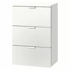 BAUHAUS Express Möbel Nachttisch Carina L X B X H: 42 X 40 X 61 Cm, Weiß, Anzahl Schubladen: 3 Stk.