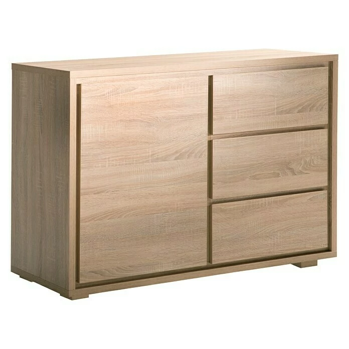 BAUHAUS Phönix Kommode Vancouver L X B X H: 45 X 116 X 84 Cm, Eiche, Anzahl Schubladen: 3 Stk. 1 BAUHAUS Phönix Kommode Vancouver L X B X H: 45 X 116 X 84 Cm, Eiche, Anzahl Schubladen: 3 Stk.