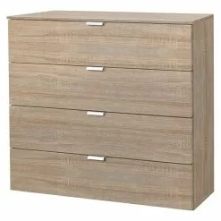 BAUHAUS Express Möbel Kommode Carina L X B X H: 42 X 80 X 80 Cm, Braun, Anzahl Schubladen: 4 Stk.