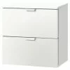 BAUHAUS Express Möbel Nachttisch Carina L X B X H: 42 X 40 X 42 Cm, Weiß, Anzahl Schubladen: 2 Stk.