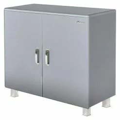 BAUHAUS Phönix Miami Kommode L X B X H: 43 X 97,6 X 88,8 Cm, Hellgrau, 2 Verchromte Griffe