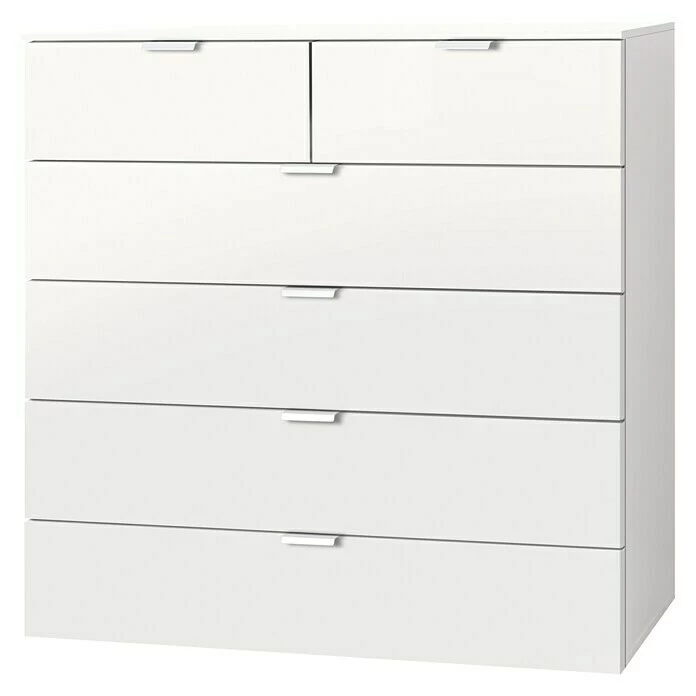 BAUHAUS Express Möbel Kommode Carina L X B X H: 42 X 100 X 100 Cm, Weiß, Anzahl Schubladen: 6 Stk. 1 BAUHAUS Express Möbel Kommode Carina L X B X H: 42 X 100 X 100 Cm, Weiß, Anzahl Schubladen: 6 Stk.