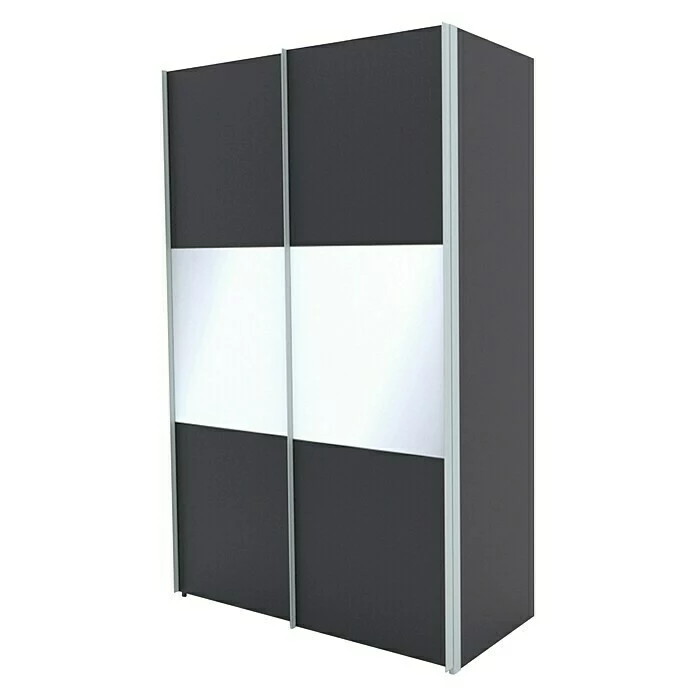 BAUHAUS Express Möbel Schwebetürenschrank Stars B X T X H: 150 X 68 X 236 Cm, Farbe Griff: Alufarben, Farbe Front: Graphit/Weißglas, Farbe Korpus: Graphit 1 BAUHAUS Express Möbel Schwebetürenschrank Stars B X T X H: 150 X 68 X 236 Cm, Farbe Griff: Alufarben, Farbe Front: Graphit/Weißglas, Farbe Korpus: Graphit