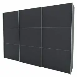 BAUHAUS Express Möbel Schwebetürenschrank Stars B X T X H: 300 X 68 X 216 Cm, Farbe Griff: Aluminiumfarben, Farbe Front: Graphit, Farbe Korpus: Graphit