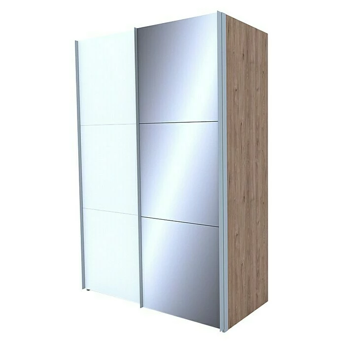 BAUHAUS Express Möbel Schwebetürenschrank Swift B X T X H: 150 X 68 X 216 Cm, Mit Spiegel, Mit Zubehör, Farbe Front: Weiß, Farbe Korpus: Eiche Jackson 1 BAUHAUS Express Möbel Schwebetürenschrank Swift B X T X H: 150 X 68 X 216 Cm, Mit Spiegel, Mit Zubehör, Farbe Front: Weiß, Farbe Korpus: Eiche Jackson