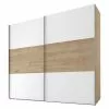 BAUHAUS Express Möbel Schwebetürenschrank Swift B X T X H: 150 X 68 X 216 Cm, Ohne Spiegel, Mit Zubehör, Farbe Front: Weiß/Eiche Jackson Horizontal, Farbe Korpus: Eiche Jackson
