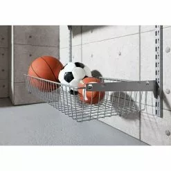 BAUHAUS Element System Drahtkorb 35 X 80 Cm, Weiß/Aluminium, Geeignet Für: Schiene Classic Raster 32 -BAUHAUS 12 2790