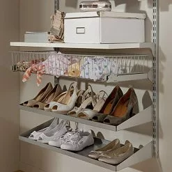 BAUHAUS Element System Drahtkorb 35 X 80 Cm, Weiß/Aluminium, Geeignet Für: Schiene Classic Raster 32 -BAUHAUS 12 2793