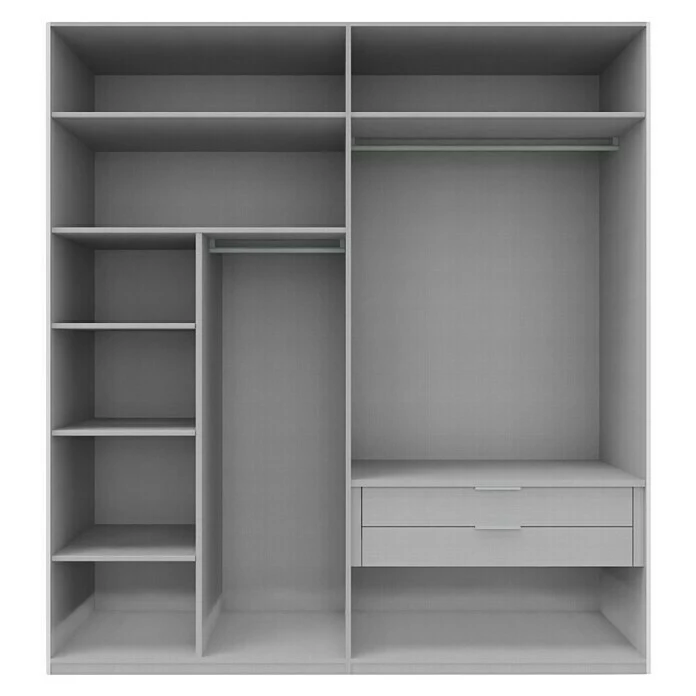 BAUHAUS Express Möbel Schwebetürenschrank Swift B X T X H: 200 X 68 X 216 Cm, Ohne Spiegel, Mit Zubehör, Farbe Front: Weiß/Basalt Horizontal, Farbe Korpus: Weiß 2 BAUHAUS Express Möbel Schwebetürenschrank Swift B X T X H: 200 X 68 X 216 Cm, Ohne Spiegel, Mit Zubehör, Farbe Front: Weiß/Basalt Horizontal, Farbe Korpus: Weiß – Bild 2