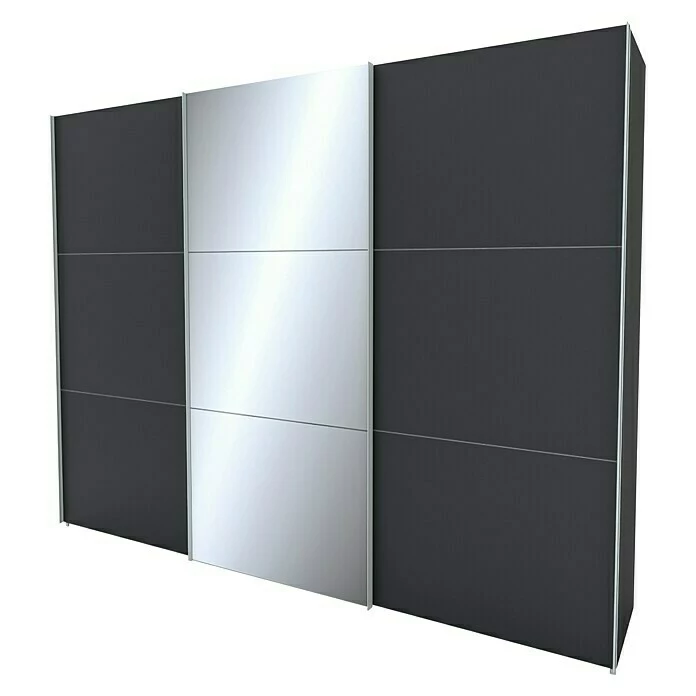 BAUHAUS Express Möbel Schwebetürenschrank Stars B X T X H: 300 X 68 X 236 Cm, Farbe Griff: Aluminiumfarben, Farbe Front: Graphit/Spiegel, Farbe Korpus: Graphit 1 BAUHAUS Express Möbel Schwebetürenschrank Stars B X T X H: 300 X 68 X 236 Cm, Farbe Griff: Aluminiumfarben, Farbe Front: Graphit/Spiegel, Farbe Korpus: Graphit