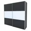 BAUHAUS Express Möbel Schwebetürenschrank Stars B X T X H: 250 X 68 X 236 Cm, Farbe Griff: Alufarben, Farbe Front: Graphit/Weiß, Farbe Korpus: Graphit
