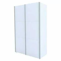 BAUHAUS Express Möbel Schwebetürenschrank Stars B X T X H: 150 X 68 X 236 Cm, Farbe Griff: Aluminiumfarben, Farbe Front: Weiß, Farbe Korpus: Weiß