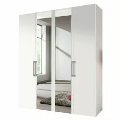 BAUHAUS Express Möbel Drehtürschrank Brooklyn B X T X H: 200 X 58 X 216 Cm, Weiß, Mit Spiegel