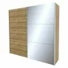 BAUHAUS Express Möbel Schwebetürenschrank Stars B X T X H: 250 X 68 X 236 Cm, Farbe Griff: Aluminiumfarben, Farbe Front: Eiche Riviera/Spiegel, Farbe Korpus: Eiche Riviera