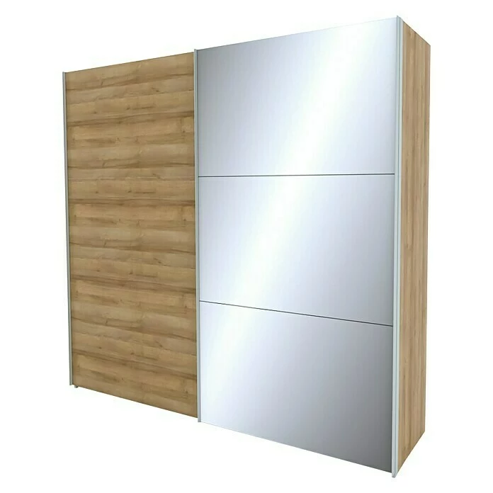 BAUHAUS Express Möbel Schwebetürenschrank Stars B X T X H: 250 X 68 X 236 Cm, Farbe Griff: Aluminiumfarben, Farbe Front: Eiche Riviera/Spiegel, Farbe Korpus: Eiche Riviera 1 BAUHAUS Express Möbel Schwebetürenschrank Stars B X T X H: 250 X 68 X 236 Cm, Farbe Griff: Aluminiumfarben, Farbe Front: Eiche Riviera/Spiegel, Farbe Korpus: Eiche Riviera