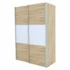 BAUHAUS Express Möbel Schwebetürenschrank Stars B X T X H: 150 X 68 X 236 Cm, Farbe Front: Eiche Sonoma/Weiß, Farbe Korpus: Eiche Sonoma