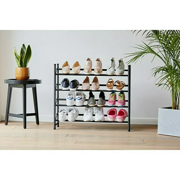 BAUHAUS Schuhregal Loft L X B X H: 23 X 116 X 68 Cm, Schwarz 2 BAUHAUS Schuhregal Loft L X B X H: 23 X 116 X 68 Cm, Schwarz – Bild 2