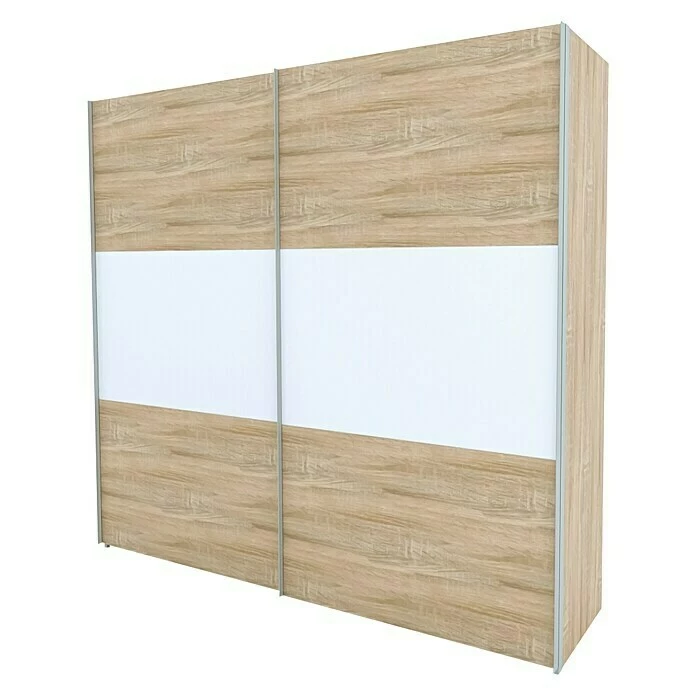 BAUHAUS Express Möbel Schwebetürenschrank Stars B X T X H: 250 X 68 X 236 Cm, Farbe Front: Eiche Sonoma/Weiß, Farbe Korpus: Eiche Sonoma 1 BAUHAUS Express Möbel Schwebetürenschrank Stars B X T X H: 250 X 68 X 236 Cm, Farbe Front: Eiche Sonoma/Weiß, Farbe Korpus: Eiche Sonoma