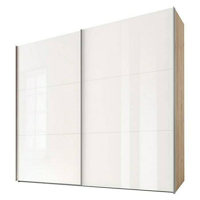 BAUHAUS Express Möbel Schwebetürenschrank Swift B X T X H: 200 X 68 X 216 Cm, Mit Glasfronten, Mit Zubehör, Farbe Front: Weiß, Farbe Korpus: Eiche Jackson 1 BAUHAUS Express Möbel Schwebetürenschrank Swift B X T X H: 200 X 68 X 216 Cm, Mit Glasfronten, Mit Zubehör, Farbe Front: Weiß, Farbe Korpus: Eiche Jackson