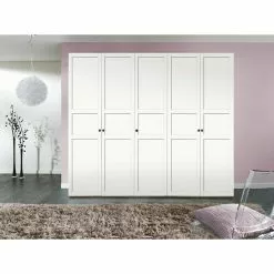 BAUHAUS Express Möbel Drehtürschrank Brooklyn Landhaus B X T X H: 300 X 58 X 216 Cm, Weiß, Ohne Spiegel