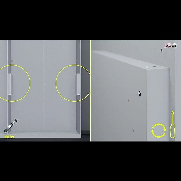 BAUHAUS Express Möbel Drehtürschrank Swift B X T X H: 150 X 58 X 216 Cm, Ohne Spiegel, Mit Zubehör, Farbe Front: Weiß, Farbe Korpus: Weiß 4 BAUHAUS Express Möbel Drehtürschrank Swift B X T X H: 150 X 58 X 216 Cm, Ohne Spiegel, Mit Zubehör, Farbe Front: Weiß, Farbe Korpus: Weiß – Bild 4