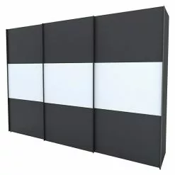 BAUHAUS Express Möbel Schwebetürenschrank Stars B X T X H: 300 X 68 X 216 Cm, Farbe Griff: Graphitfarben, Farbe Front: Graphit/Weiß, Farbe Korpus: Graphit