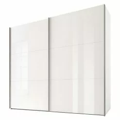 BAUHAUS Express Möbel Schwebetürenschrank Swift B X T X H: 250 X 68 X 216 Cm, Mit Glasfronten, Ohne Zubehör, Farbe Front: Weiß, Farbe Korpus: Weiß
