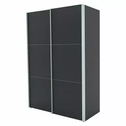 BAUHAUS Express Möbel Schwebetürenschrank Stars B X T X H: 150 X 68 X 216 Cm, Farbe Griff: Aluminiumfarben, Farbe Front: Graphit, Farbe Korpus: Graphit