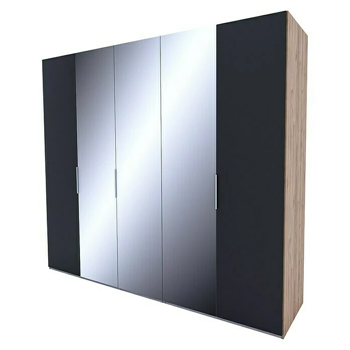 BAUHAUS Express Möbel Drehtürschrank Swift B X T X H: 250 X 58 X 216 Cm, Mit Spiegel, Mit Zubehör, Farbe Front: Basalt, Farbe Korpus: Eiche Jackson 1 BAUHAUS Express Möbel Drehtürschrank Swift B X T X H: 250 X 58 X 216 Cm, Mit Spiegel, Mit Zubehör, Farbe Front: Basalt, Farbe Korpus: Eiche Jackson