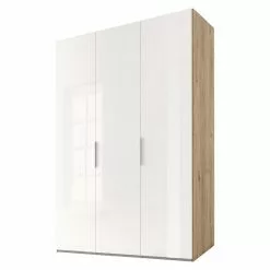 BAUHAUS Express Möbel Drehtürschrank Swift B X T X H: 150 X 58 X 216 Cm, Mit Glasfronten, Ohne Zubehör, Farbe Front: Weiß, Farbe Korpus: Eiche Jackson