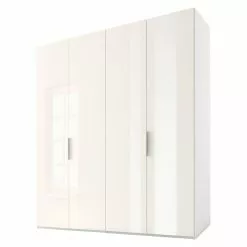 BAUHAUS Express Möbel Drehtürschrank Swift B X T X H: 200 X 58 X 216 Cm, Mit Glasfronten, Ohne Zubehör, Farbe Front: Weiß, Farbe Korpus: Weiß