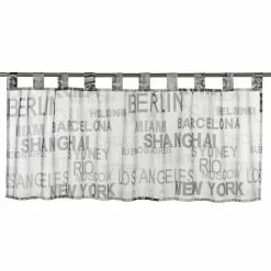 BAUHAUS Elbersdrucke Bistrogardine City 140 X 45 Cm, 100 % Polyester, Grafisch, Weiß/Grau