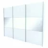 BAUHAUS Express Möbel Schwebetürenschrank Stars B X T X H: 300 X 68 X 236 Cm, Farbe Griff: Aluminiumfarben, Farbe Front: Weiß/Weißglas, Farbe Korpus: Weiß