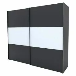 BAUHAUS Express Möbel Schwebetürenschrank Stars B X T X H: 250 X 68 X 216 Cm, Farbe Griff: Graphitfarben, Farbe Front: Graphit/Weiß, Farbe Korpus: Graphit