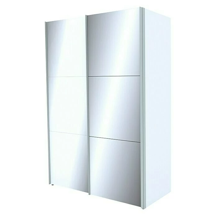 BAUHAUS Express Möbel Schwebetürenschrank Stars B X T X H: 150 X 68 X 216 Cm, Farbe Griff: Aluminiumfarben, Farbe Front: Weißglas/Spiegel, Farbe Korpus: Weiß 1 BAUHAUS Express Möbel Schwebetürenschrank Stars B X T X H: 150 X 68 X 216 Cm, Farbe Griff: Aluminiumfarben, Farbe Front: Weißglas/Spiegel, Farbe Korpus: Weiß