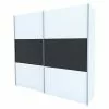 BAUHAUS Express Möbel Schwebetürenschrank Stars B X T X H: 250 X 68 X 236 Cm, Farbe Griff: Aluminiumfarben, Farbe Front: Weiß/Graphit, Farbe Korpus: Weiß