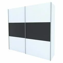 BAUHAUS Express Möbel Schwebetürenschrank Stars B X T X H: 250 X 68 X 236 Cm, Farbe Griff: Aluminiumfarben, Farbe Front: Weiß/Graphit, Farbe Korpus: Weiß