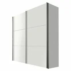 BAUHAUS Express Möbel Schwebetürenschrank Stars B X T X H: 200 X 68 X 236 Cm, Farbe Griff: Aluminiumfarben, Farbe Front: Weiß, Farbe Korpus: Weiß