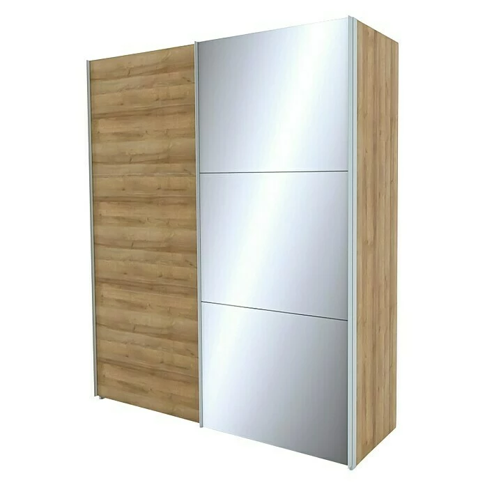 BAUHAUS Express Möbel Schwebetürenschrank Stars B X T X H: 200 X 68 X 236 Cm, Farbe Griff: Aluminiumfarben, Farbe Front: Eiche Riviera/Spiegel, Farbe Korpus: Eiche Riviera 1 BAUHAUS Express Möbel Schwebetürenschrank Stars B X T X H: 200 X 68 X 236 Cm, Farbe Griff: Aluminiumfarben, Farbe Front: Eiche Riviera/Spiegel, Farbe Korpus: Eiche Riviera