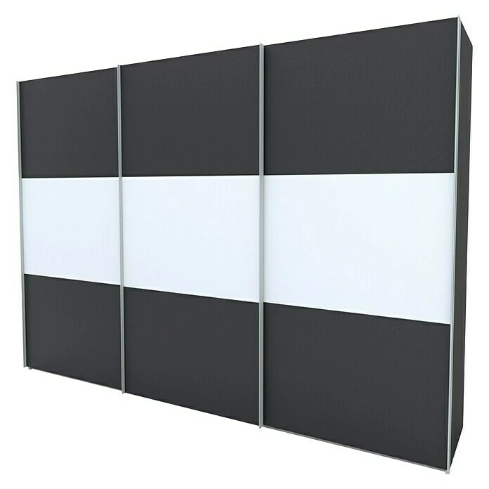 BAUHAUS Express Möbel Schwebetürenschrank Stars B X T X H: 300 X 68 X 236 Cm, Farbe Griff: Alufarben, Farbe Front: Graphit/Weiß, Farbe Korpus: Graphit 1 BAUHAUS Express Möbel Schwebetürenschrank Stars B X T X H: 300 X 68 X 236 Cm, Farbe Griff: Alufarben, Farbe Front: Graphit/Weiß, Farbe Korpus: Graphit